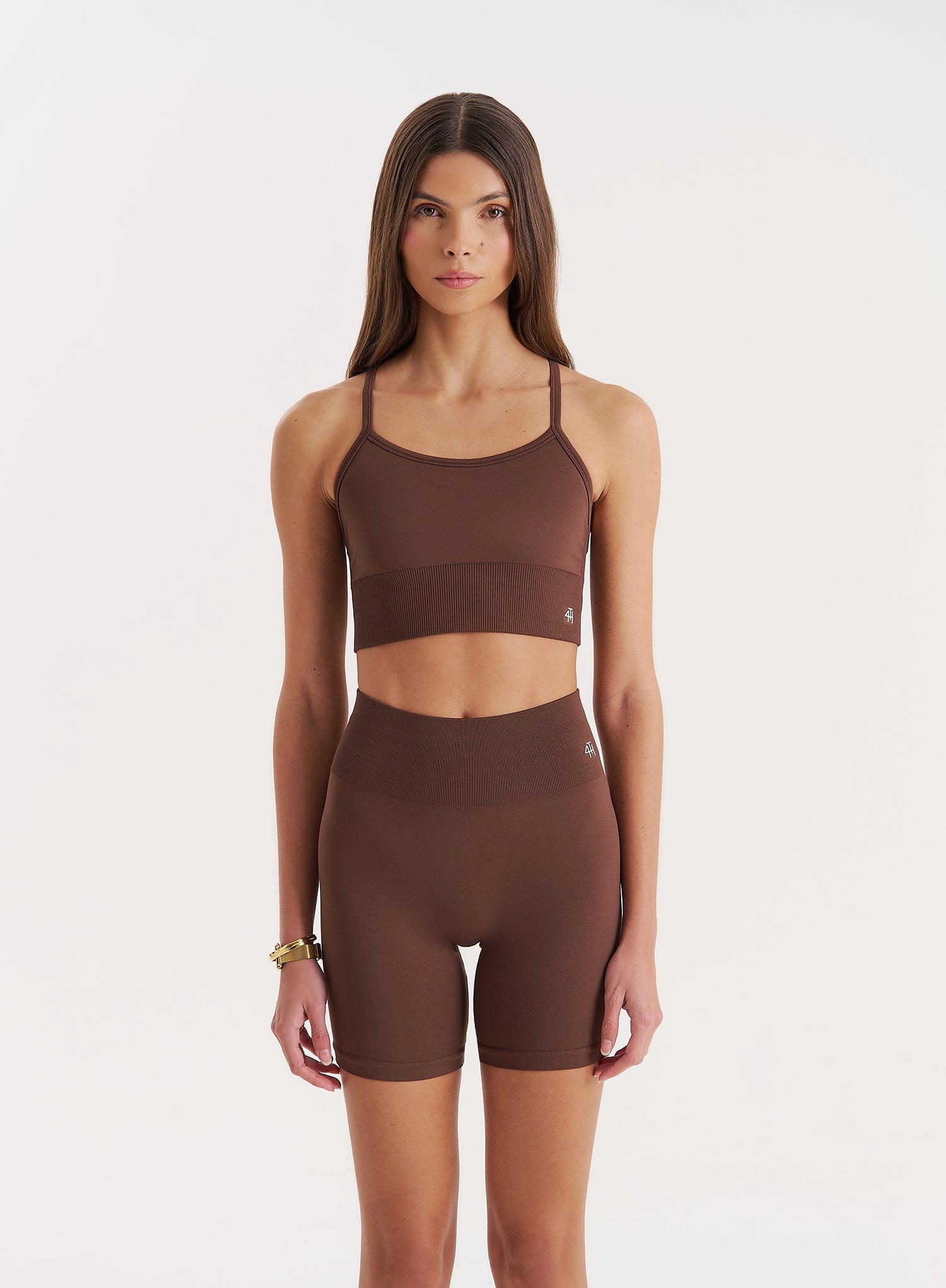 Chocolate Racer Back Seamless Sports Bra